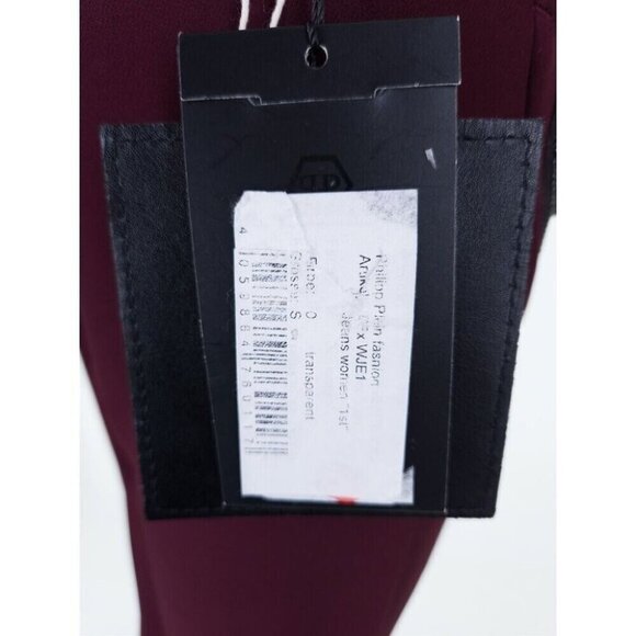 Philipp Plein Couture Crystal Embellished 'Bunny' Trousers Size 40 M Wine - Picture 9 of 13